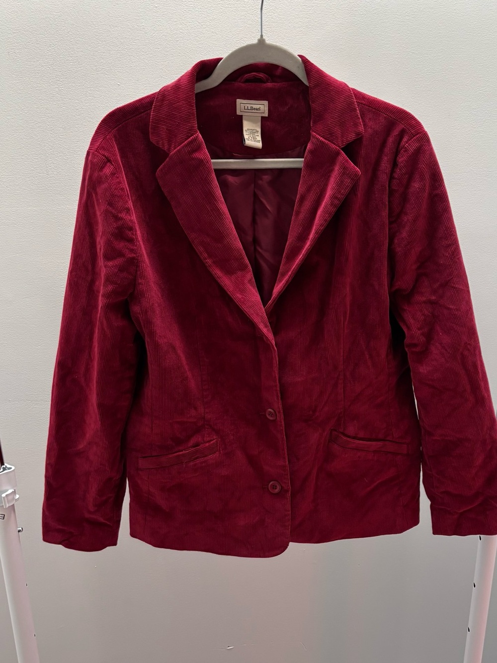L.L. Bean Women's Vintage Burgundy Corduroy Blazer